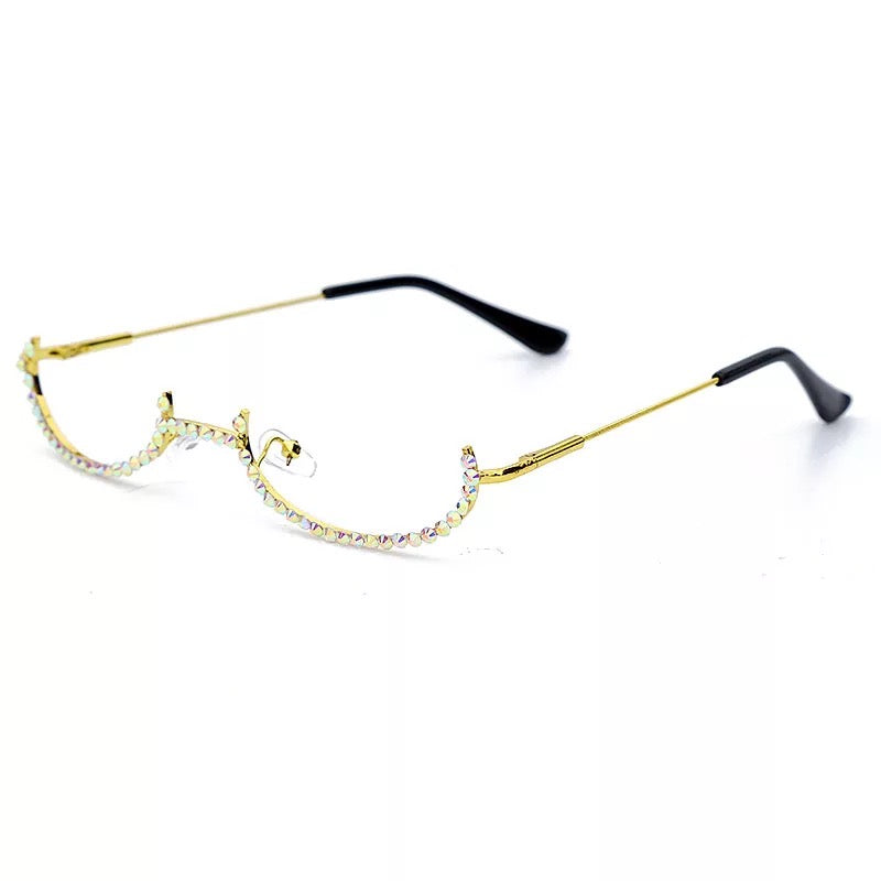 Lux Half Frame Rhinestones Glasses
