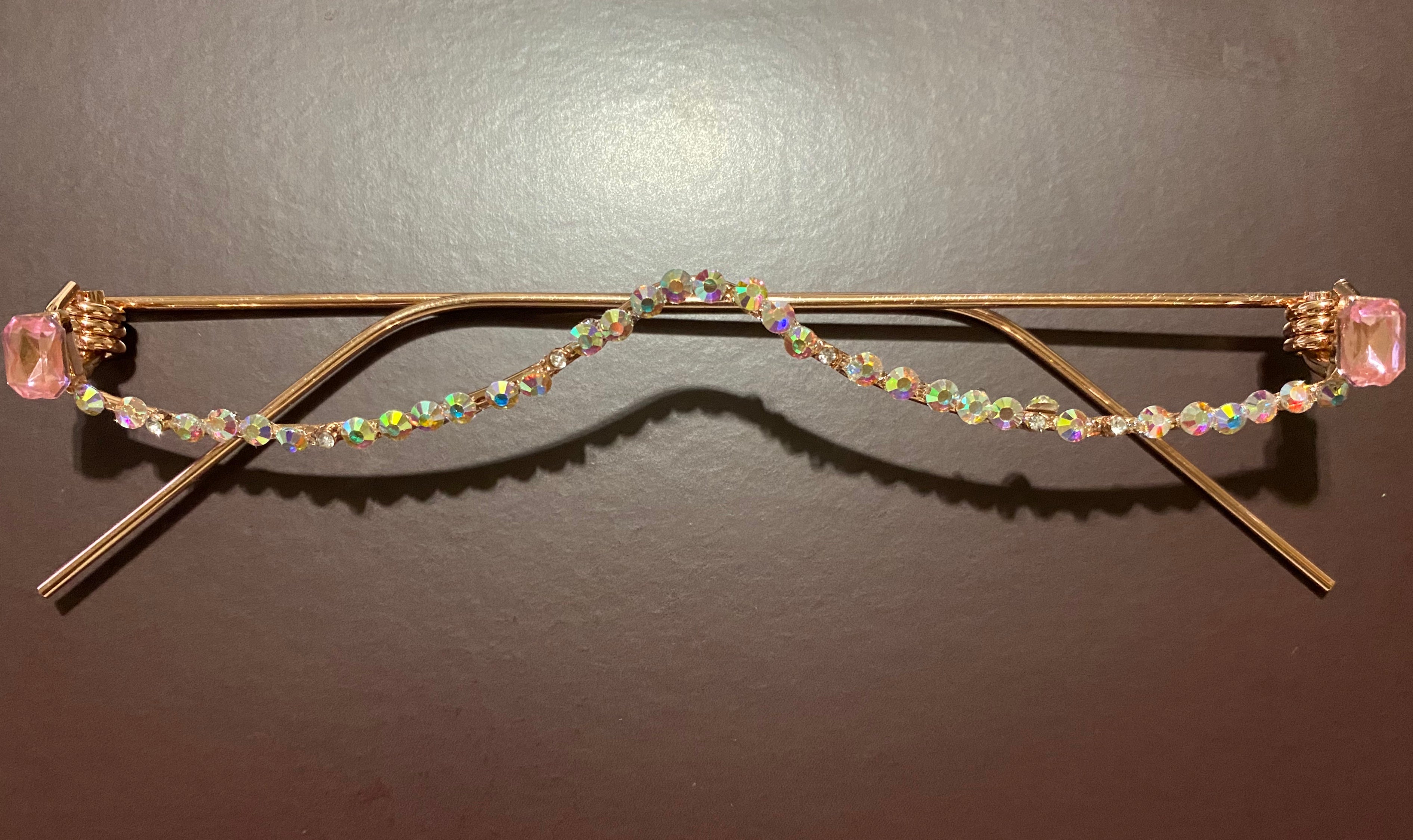 Lux Pink Rhinestone Corner Frames